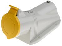 5133250 Scame IP44 Yellow Wall Mount 2P + E Right Angle Industrial Power Socket, Rated At 32A, 110 V