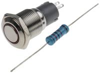811-8418 RS PRO Illuminated Push Button Switch, Latching, Panel Mount, 16mm Cutout, SPDT, Red LED, 250V ac, IP65, IP67