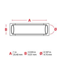 m7-187-1-342 Brady B-342 Black on White Heatshrink Labels, 25.40 mm Width, 8.51mm Label Length, 25.4mm Label Width