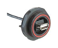 px0849a Bulgin Straight, Panel Mount, Socket- Single Port Type A 2.0 IP68 Type A USB Connector