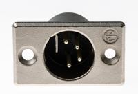 nc4mp Neutrik Panel Mount XLR Connector, Male, 50 V, 4 Way, Silver over Nickel Plating