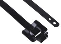 185-9364 RS PRO Cable Tie, Releasable, 330mm x 10 mm, Black 316 Stainless Steel, Pk-100