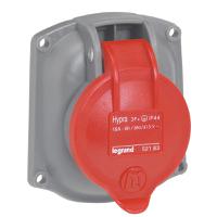 0-521-84 Legrand, Hypra IP44 Red 3P + N + E Socket Socket, Rated At 16A, 415 V No