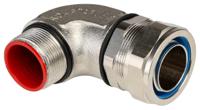 spl32m3290-x-5 Adaptaflex 90° Elbow, Conduit Fitting, 32mm Nominal Size, M32, Nickel Plated Brass, Metallic IP67 rating