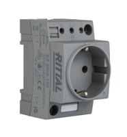 2506120 Rittal Grey Plug Socket, 16A