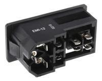 811-7210 RS PRO C14 Snap-In IEC Connector Male, 6A, 250 V, Fuse Size 5 x 20mm