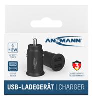 1000-0030-520 Ansmann Car Charger, 12 → 24V dc Input, 5V dc Output USB, 2.4A