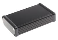 1455j1201bk Hammond 1455 Series Black Aluminium Enclosure, IP54, Black Lid, 120 x 78 x 27mm