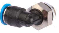qsml-g18-6 Festo QS Series Elbow Threaded Adaptor, G 1/8 Male to Push In 6 mm, Threaded-to-Tube Connection Style, 186269