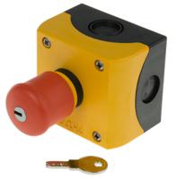 216523-m22-pvskc11iy Eaton Key Release Control Station Switch - SPDT, Plastic, Red, IP67, IP69K