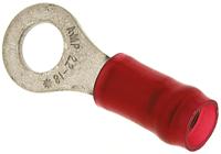 31890 TE Connectivity, PIDG Insulated Ring Terminal, M4 Stud Size, 0.26mm² to 1.65mm² Wire Size, Red