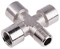 0909-00-13 Legris Cross Threaded Adaptor, R 1/4 Male to G 1/4 Female, Threaded Connection Style