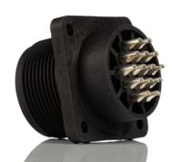 933062100-cm-02-e-20-27-p Hirschmann, CM, Silver 14 Way Panel Mount MIL Spec Circular Connector PlugBlack, Socket Contacts,Shell Size 20, Screw