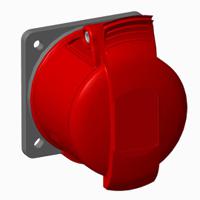 2cma193163r1000 Amphenol Industrial, 2CMA1 IP44 Red Panel Mount 3P+N+E Industrial Power Socket, Rated At 16A, 415 V