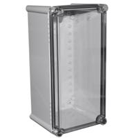 chdx7-323c CAMDENBOSS X7 Series Grey ABS General Purpose Enclosure, IP67, IK08, Clear Lid, 380x190x180mm