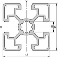 264-7844 RS PRO Silver Aluminium, Anodized Profile Strut, 45 x 45 mm, 10mm Groove, 2m Length