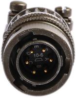 pt06a-10-6psr Amphenol Industrial, PT, Copper Alloy 6 Way Cable Mount MIL Spec Circular Connector PlugGreen, Pin Contacts,Shell Size