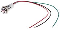 722-7394 RS PRO Panel Mount Indicator, 12V dc, 14mm Mounting Hole Size, Lead Wires Termination, IP67