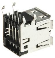 5787745-2 TE Connectivity Right Angle, Through Hole, Socket- Dual Port Type A 2.0 USB Connector