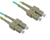 284-6962 RS PRO SC to SC Duplex Multi Mode OM3 Fibre Optic Cable, 3mm, Light Blue, 1m