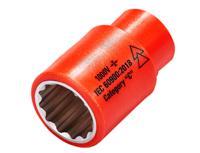 01754 ITL Insulated Tools Ltd 3/8 in Drive 24mm Insulated Standard Socket, 12 point, VDE/1000V, 48 mm Overall Length