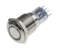 811-8424 RS PRO Illuminated Push Button Switch, Latching, Panel Mount, 16mm Cutout, SPDT, White LED, 250V ac, IP65, IP67