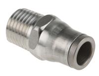 3805-08-14 Legris LF3800 Series Straight Threaded Adaptor, NPT 1/4 Male to Push In 8 mm, Threaded-to-Tube Connection Style