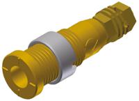 975454703 Hirschmann Test & Measurement Yellow Female Banana Socket, 2mm Connector, Solder Termination, 10A, 1000V ac/dc, Gold