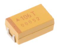 tajd106k050rnj KYOCERA AVX 10μF MnO2 Tantalum Capacitor 50V dc, TAJ Series