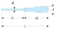 atx20x150 Facom Torx  Screwdriver, T20 Tip, 150 mm Blade, 270 mm Overall