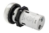 lpmlp7 Lovato, LPML, Panel Mount Clear LED Pilot Light, 22mm Cutout, IP66, IP67, IP69K, Round, 380-415V