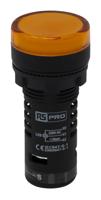 909-2544 RS PRO, Panel Mount Yellow LED Pilot Light, 22mm Cutout, IP65, Round, 230V ac