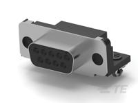 747844-3 TE Connectivity 9 Way Right Angle Through Hole D-sub Connector Socket, 2.74mm Pitch