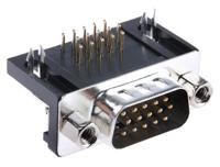 a-hds-15-a-kgt ASSMANN WSW A-HDS 15 Way Right Angle Through Hole D-sub Connector Plug, 2.29mm Pitch