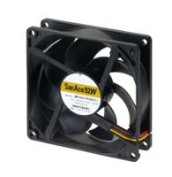 9wpa0912p4g001 Sanyo Denki Axial Fan, 12 V dc, DC Operation, 86.5cfm, 6W, 500mA Max, IP68, 92 x 92 x 25mm