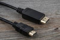 186-3034 RS PRO Male DisplayPort to Male HDMI, PVC  Cable, 1080p, 1m