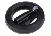 161-2009 RS PRO Black Glass-Fibre Reinforced Technopolymer Hand Wheel, 126mm diameter