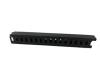 233-9168 RS PRO Black Slotted Panel Trunking - Open Slot, W25 mm x D50mm, L1m, PVC
