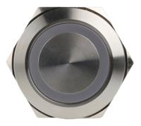 811-8496 RS PRO Illuminated Push Button Switch, Latching, Panel Mount, 22mm Cutout, SPDT, Blue LED, 24V, IP65, IP67