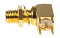 j01151a0201 Telegartner, Jack Through Hole SMA Connector, 50Ω, Solder Termination, Right Angle Body