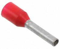 966067-9 TE Connectivity Insulated Crimp Bootlace Ferrule, 8mm Pin Length, 1.4mm Pin Diameter, 1mm² Wire Size, Red