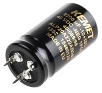 alp20a222ab040 KEMET 2200μF Aluminium Electrolytic Capacitor 40V dc, PCB Mount - ALP20A222AB040