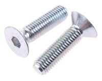 822-9300 RS PRO Bright Zinc Plated Steel Hex Socket Countersunk Screw, DIN 7991, M12 x 45mm