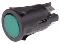 sp6028c1e0000 Molveno Illuminated Push Button Switch, Latching, Panel Mount, 25mm Cutout, DPST, Green LED