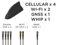l001044-03 TE Connectivity L001044-03 Whip Multiband Antenna with SMA, SMA RP Connector, 5G, GNSS, Wi-Fi