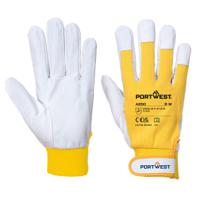 a250yerl Portwest Hand Protection Blue Cotton, Leather, Polyester Work Gloves, Size L