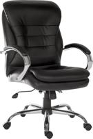 221-6334 RS PRO Black Leather Executive Chair, 120kg Weight Capacity