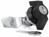 188-940 RS PRO Silver Zinc Plated Steel Camlock, 23.9mm Panel-to-Tongue, 31 x 23.9mm Cutout, Key Unlock
