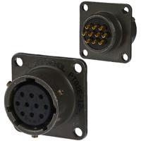 pt02e-12-10s Amphenol Industrial, PT, Copper Alloy 10 Way Panel Mount MIL Spec Circular Connector ReceptacleGreen, Socket
