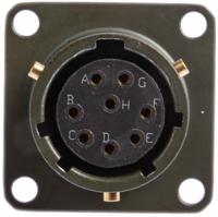 62gb-12e12-08sn Amphenol Limited, 62GB 8 Way Box Mount MIL Spec Circular Connector ReceptacleOlive, Socket Contacts,Shell Size 12,